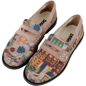 Resim Dogo Kadın Vegan Deri Krem Loafer - Anatolian Patterns Tasarım 