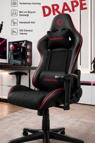 Resim Rampage KL-R16 Drape Üst Seviye Terletmez Kumaş Gaming Oyuncu Koltuğu Siyah 