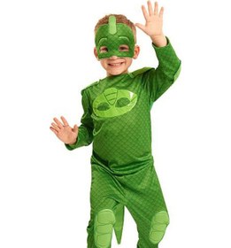 Resim Annee Bakk Erkek Çocuk Pjmask Gekko Kıyafeti, Pijamaskeliler Kertenkele Kostümü Yeşil 