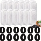 Resim 12 Adet Premium Otomatik Kedi Su Çeşmesi Yedek Filtre Seti - 6 Adet Aktif Karbon İçme Dolum Filtresi ve 6 Adet Sünger Köpük Filtre İçerir, Temiz ve Taze Su İçin - Kolay Kurulum ve Değiştirme 