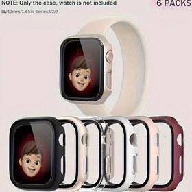 Resim Apple Watch Nesil 1/2/3 için 38mm Temperli Cam Ekran Koruyucu ve Ultra İnce Sert PC Çizilmeye Karşı Dirençli Kılıf, Erkekler & Kızlar için Tatil Hediyesi iWatch Serisi 4 Aksesuarları 