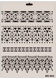 Resim Mey İthalat Rich Dantel Seri Dn-903 Stencil 35x25 Cm 