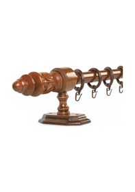 Resim Twins Decorative Ahşap İşlemeli Demonte Başlıklı Ceviz Raysız Rustik Perde Askısı - 150 CM 