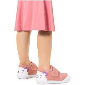 Resim Kiko Kids Catly Cırtlı Kız Bebek İlk Adım Panduf Ayakkabı Pudra 