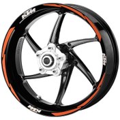 Resim Deeb Ktm Jant Şeridi Reflektif Turuncu Beyaz Model S N11.52803 