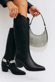 Resim Giydim Gidiyor Horse Rider Özel Tasarım Kovboy Çizme Siyah 