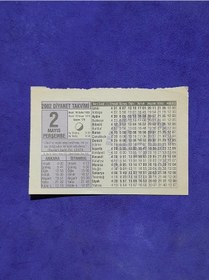 Resim 2 Mayıs 2002 Takvim Yaprağı - Nostalji Koleksiyonluk Takvim Yaprağı 