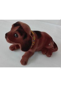 Resim Koyu Kahverengi Kafa Sallayan Köpek Araç Içi Aksesuar 17x9x7 Cm 