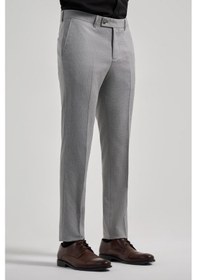 Resim İmza Gri Esnek Yandan Cepli Slim Fit Classic Pantolon 1003250160 Gri 