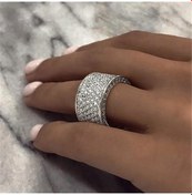 Resim Huitan Geniş Kadın Yüzükleri Cz Kaplamalı Gümüş/altın Renk Moda Takı Black 6 