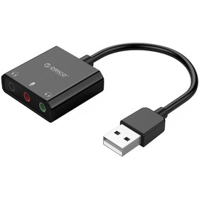 Resim Orico USB 2.0 TRS \u002F TRRS 3.5mm Jack Girişli Harici Ses Kartı Siyah 