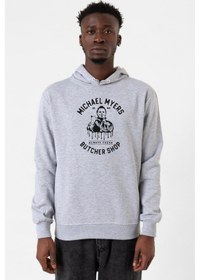 Resim Michael Myers Butcher Shop Grimelanj Erkek Kapşonlu 3ip Sweatshirt Gri 