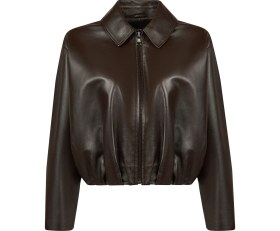Resim Derimod Como Kadın Kahverengi Oversize Deri Ceket 26SGD5645U6 