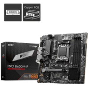 Resim MSI PRO B650M-P AM5 DDR5 SES GLAN DP/HDMI/VGA SATA3 USB3.2 mATX 