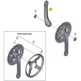 Resim Shimano FC-TY301 170mm Alüminyum Sol Kol Siyah Y1R605100 