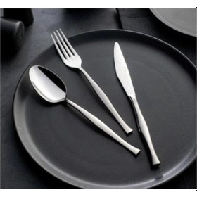 Resim Nehir Zarif Sade 89 Parça Karton Kutulu Çatal Kaşık Bıçak Takımı Gümüş 