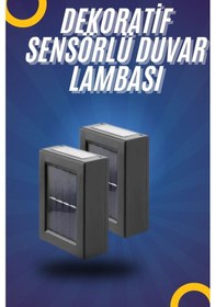 Resim Yeni Model Solar Çift Taraflı Duvar Lambası Dekoratif Duvar Lambası Renkli 