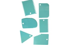 Resim Pasta Dekor Tarağı 6lı + Pasta Fırça Seti 15'li Pasta Sıvama Hamur Kesici Gıda Boyama Fırçası Seti 