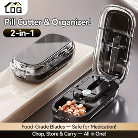 Resim LDQ Hap Kesici ve Bölücü, Taşınabilir İlaç Dağıtıcı, Hassas Tablet Bölücü, Bir'den İkiye, Kolay Kullanılan Tasarım ile Rahat Hap Organizer, Plastik Malzeme 