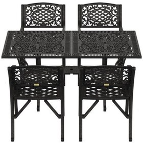 Resim İstanbul Dikdörtgen Masa 4 Lü Cunda Sandalye Siyah 