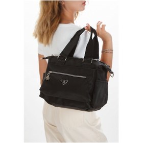 Resim Kadın Çok Bölmeli Günlük Seyahat El Ve Omuz Çantası Siyah 