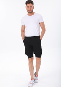 Resim Genel Markalar Unisex 2 In 1 Spor Fitness Ve Antrenman Taytlı Şortu 
