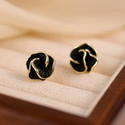 Resim Günlük ve hediye durumları için basit moda tasarımı, Mardi Gras Günü için uygun, tüm mevsimler için uyumlu olan 14K Altın Kaplama Alaşım, 925 Sterling Gümüş Kulak İğnesi ile şık kameriya çiçeği düşen ve sallanan küpe 