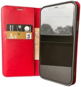 Resim Samsung Galaxy S22 Cüzdanlı Kapaklı Kılıf Kartlıklı Standlı Kopçalı Kırmızı 