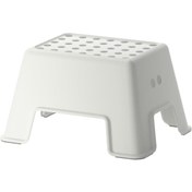Resim IKEA Tabure Basamak 44X35X25 cm İkea Kaymaz Taban Tabure Beyaz Renk Plastik 