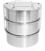 Resim abnturk Paslanmaz Çelik 3lü Sefer Tası 1.5lt 2-3 Kişilik Yemek Taşıma Kabı 500ml X3 Isıtılabilir %100 Metal 