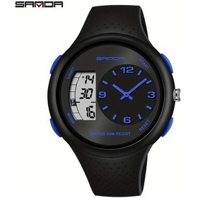 Resim Sunshine022 Sanda Led Dijital Büyük Ekran Su Geçirmez Spor Erkek Kol Saati Çift Blue Diğer 