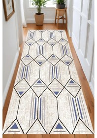 Resim Rovigo Home Dijital Baskı Yıkanabilir Kaymaz Taban Salon Halısı Ve Yolluk Rvg0873-fnl83 Mavi 