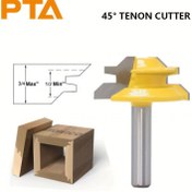 Resim 45 Derece Mortise And Tenon Kesici, Sarı 8x38, Düz Kenar Sağ Açı Puzzle Kesici, Ahşap İşleme Freze Kesici. 