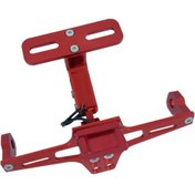 Resim Motosiklet Universal Katlanır Plakalık Metal - Kırmızı 