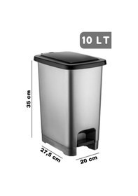 Resim Nandy Home 10 Lt Eco Slim Pedallı Çöp Kovası Antrasit 