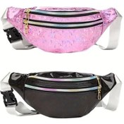 Resim Willowhaven Pembe Siyah Evrensel İki Parça Kombin Koşu Bel Çantası Multifonksiyon Crossbody Pembe+siyah 