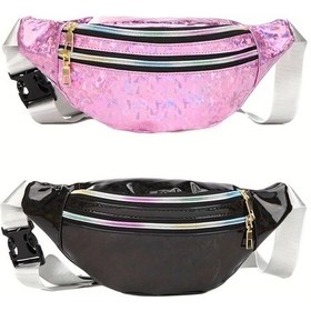 Resim Willowhaven Pembe Siyah Evrensel İki Parça Kombin Koşu Bel Çantası Multifonksiyon Crossbody Pembe+siyah 