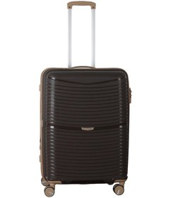 Resim Mçs V379 Aura Y.üretim Pp Valiz 55 Cm + 65 Cm + Makyaj Acı Kahve/şampanya Set 