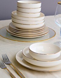 Resim Tabak Evi Sofia Altın Yaldız Porselen Yemek Takımı 24 Parça 6 Kişilik 