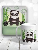 Resim Atölye Çizgi Hard Lift Panda Bilek Destekli Mouse Pad Ve Kupa Bardak 