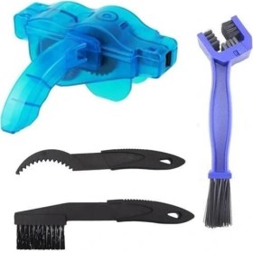 Resim Indiehunterz BUFFER® Bisiklet Zincir Dişlisi Koruyucu Pas Sökücü Temizleme Fırçası Aparatı Bakım Seti 4 Parça 