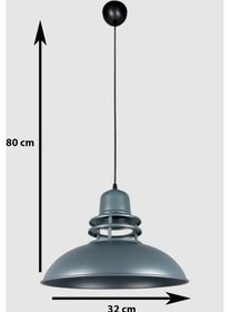 Resim Fener Antrasit Renk Özel Tasarım Modern Salon - Mutfak - Cafe Tekli Sarkıt Avize Ampulsüz Antrasit 