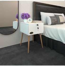 Resim Kenzlife Komodin Çıntay Byz 57 39 39 Çekmeceli Kilitli Ahşap Ayaklı Komidin Cordoba 