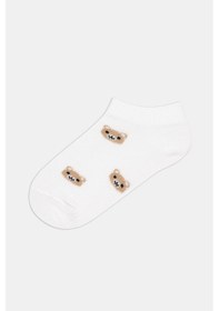 Resim Penti Kız Çocuk Mini Bear Çok Renkli 3lü Patik Çorap 