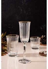 Resim Mest Yaldızlı 12 Parça Su Ve Meşrubat Bardağı Seti - 170 Cc, 290 Cc, 365 Cc Şık Ve Zarif Tasarım Sade Yaldız 