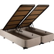 Resim Niron Baza 160X200 cm Çift Kişilik Sandıklı Klasik Kumaş Baza Sağlamlaştırılmış Metal Profil Baza 