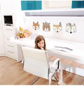 Resim Kreş Çocuk Odası Duvar Sticker Boho Tribal Hint Karikatür Tilki Kedi Duvar Baskılar Çocuklar Için Bebek Odası Dekorasyon Fikri C 