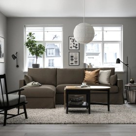 Resim IKEA Gri Konforlu Kanepe - Uzanma Koltuklu 3'lü Kanepe 
