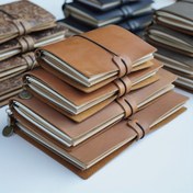 Resim Yeni Not Defteri %100 Gerçek Deri Günlük El Yapımı Vintage Sığır Derisi Çizim Defteri Not Defteri TN Seyahatçi Taşınabilir Not Defteri Kılıfı: Üst Katman Sığır Derisi Gerçek Deri ile Torba + 3 Yedek Çekirdek 204 Sayfa + Klasör + Kolye 