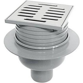 Resim Aco - Rug Süzgeç Seti 100x100mm Dn75 Dikey Çıkış, Paslanmaz Çelik Izgaralı, Koku Tutuculu - 316742 